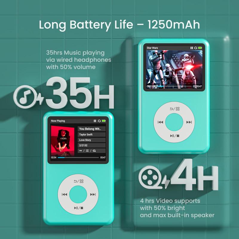 Leitor de MP3 Innioasis Y1 128GB Bluetooth Walkman com rádio FM